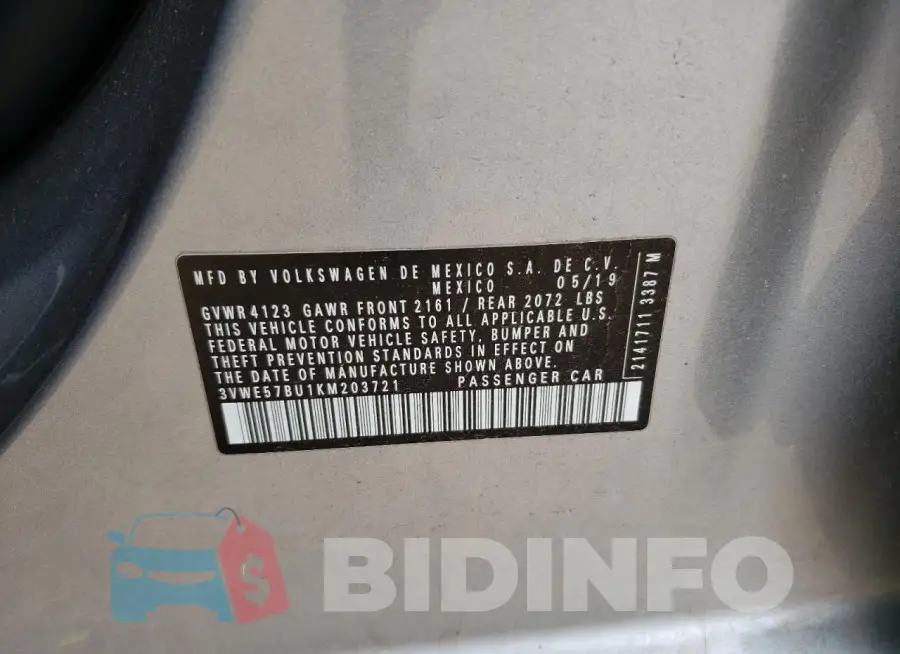 3VWE57BU1KM203721 Photo# 12