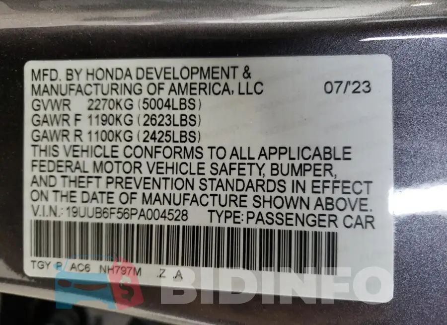 19UUB6F56PA004528 Photo# 13