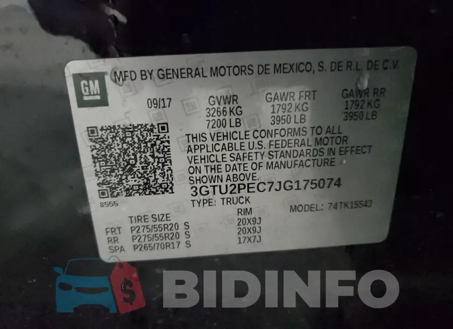 3GTU2PEC7JG175074 Photo# 12