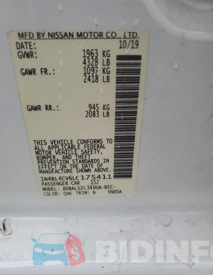 1N4BL4CV6LC175411 Photo# 13