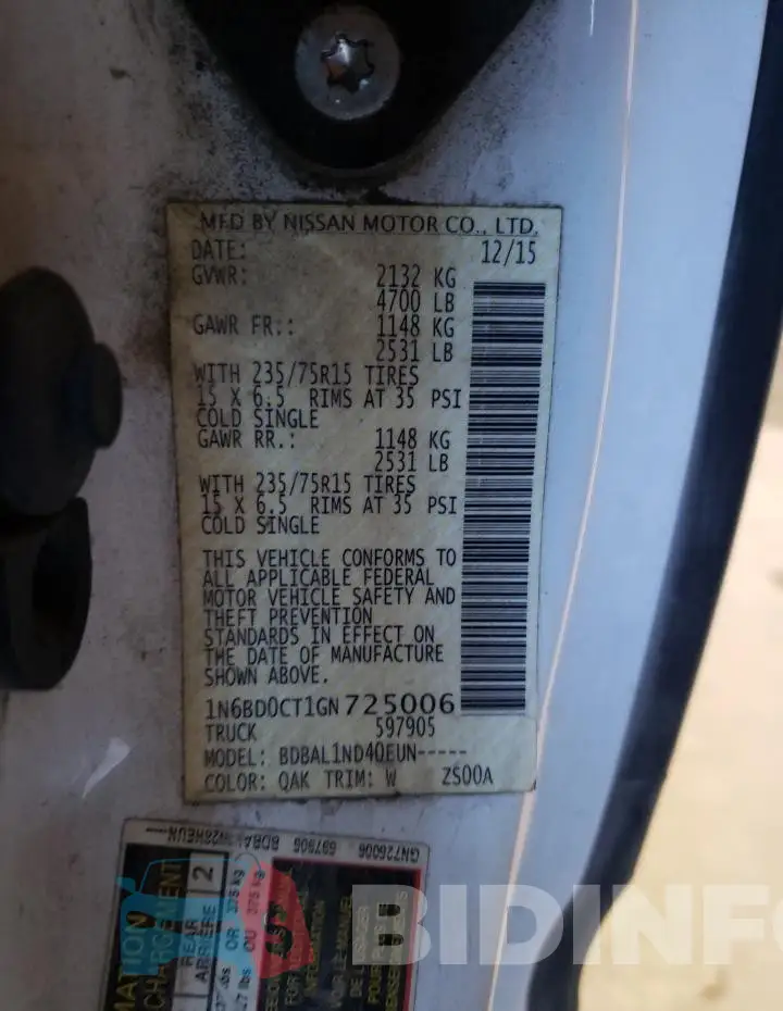 1N6BD0CT1GN725006 Photo# 12