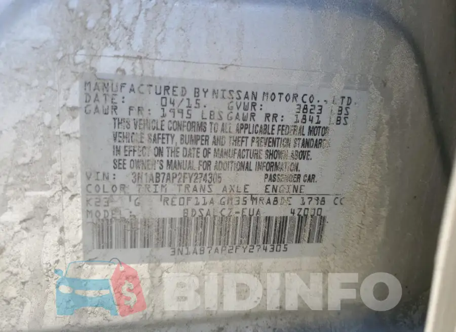 3N1AB7AP2FY274305 Photo# 12