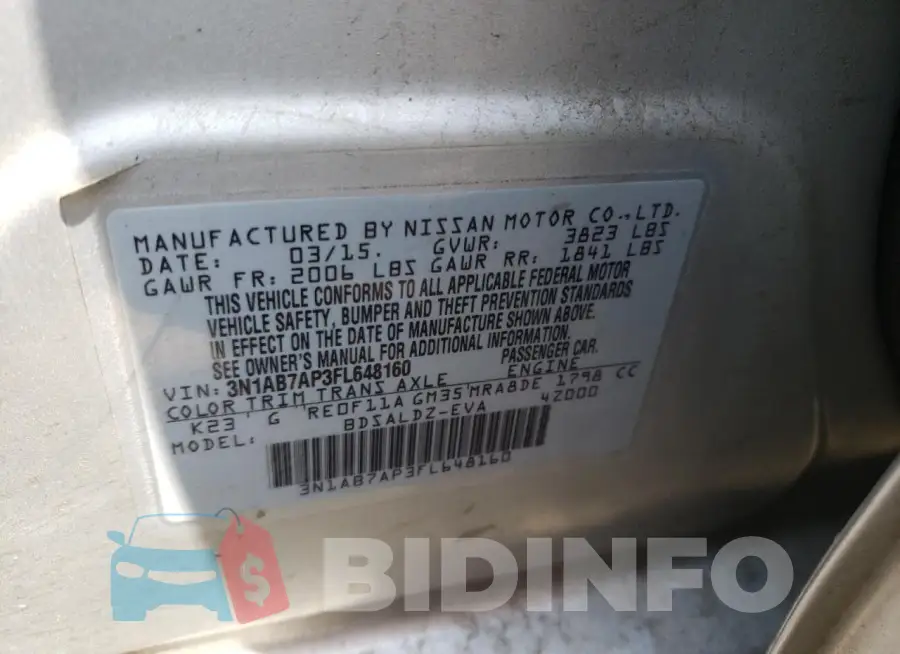 3N1AB7AP3FL648160 Photo# 12