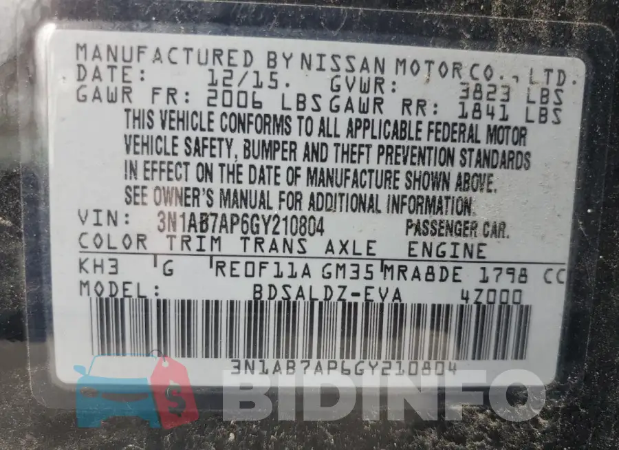 3N1AB7AP6GY210804 Photo# 12