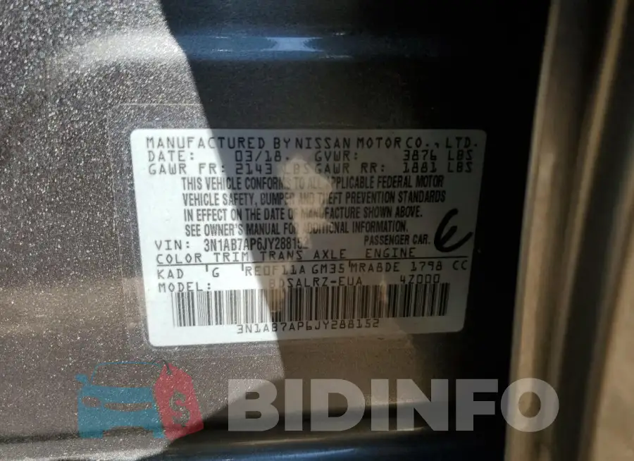 3N1AB7AP6JY288152 Photo# 12