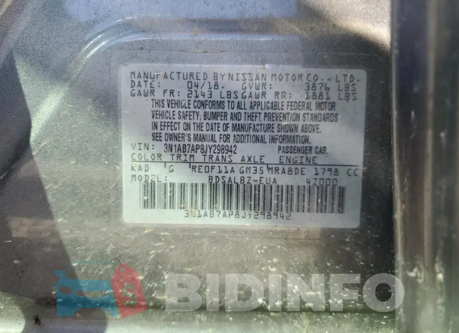 3N1AB7AP8JY298942 Photo# 12