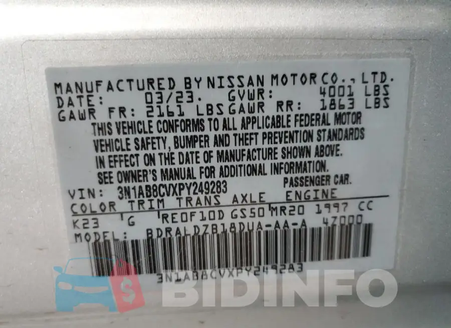 3N1AB8CVXPY249283 Photo# 12
