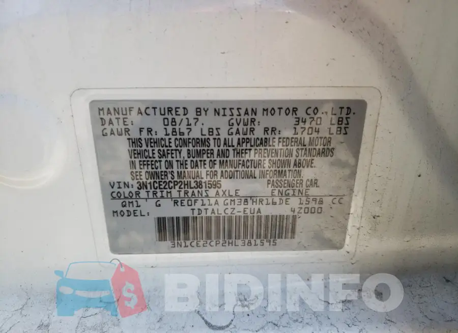 3N1CE2CP2HL381595 Photo# 12