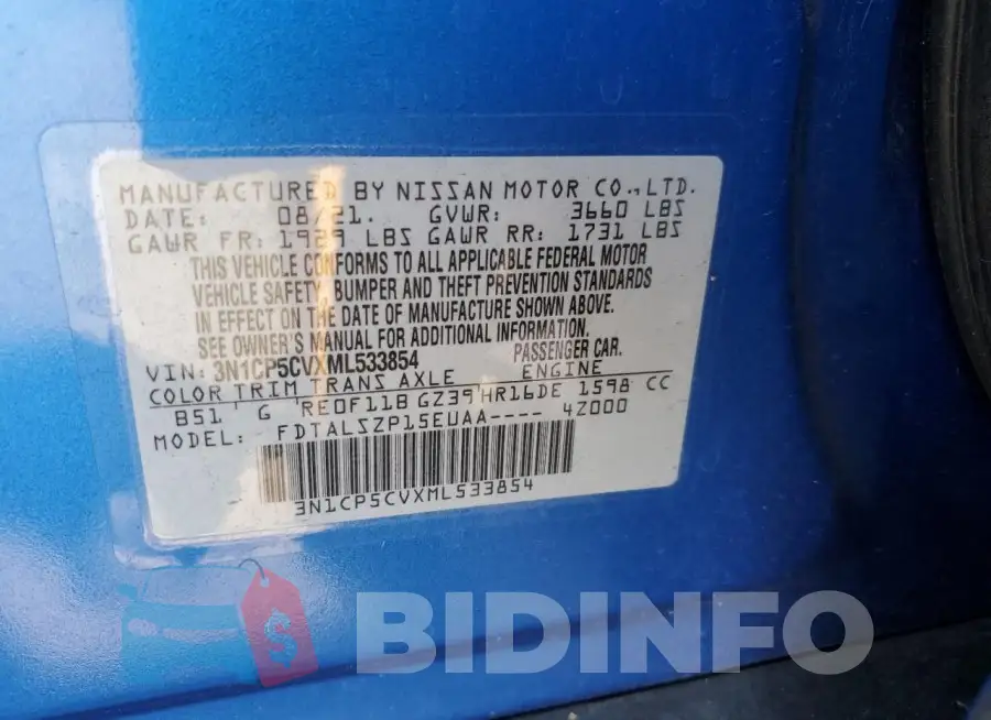 3N1CP5CVXML533854 Photo# 12