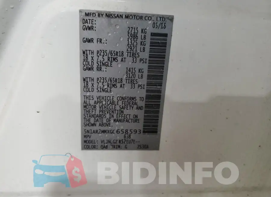 5N1AR2MMXGC658593 Photo# 13