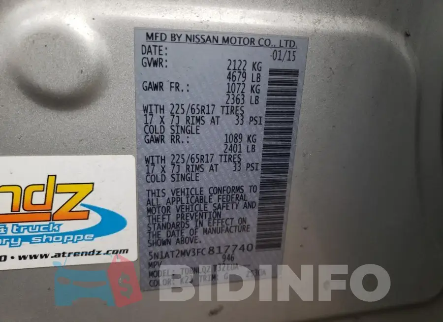 5N1AT2MV3FC817740 Photo# 13