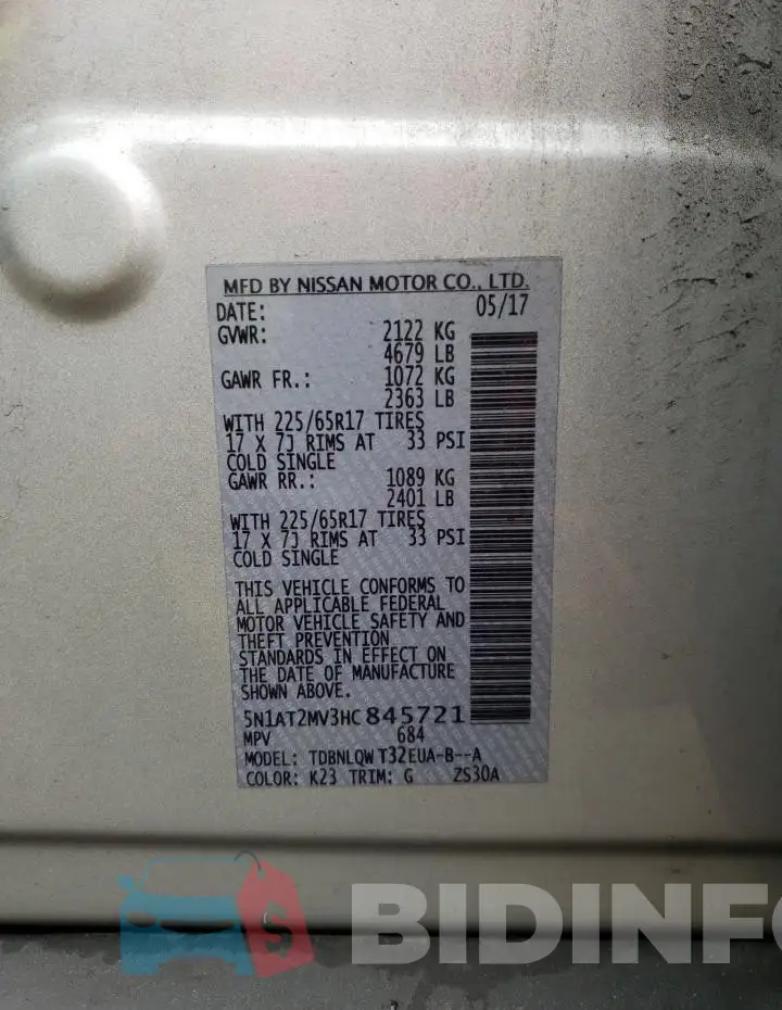 5N1AT2MV3HC845721 Photo# 13