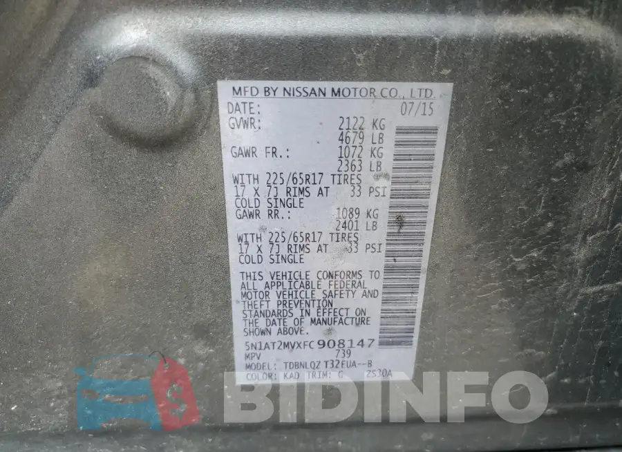 5N1AT2MVXFC908147 Photo# 13