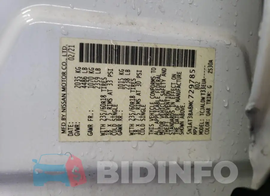 5N1AT3BA8MC729785 Photo# 13