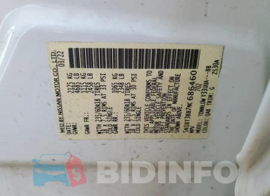 5N1BT3BB7NC686460 Photo# 12