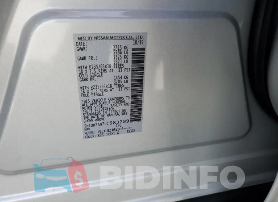 5N1DR2AN7LC583789 Photo# 13
