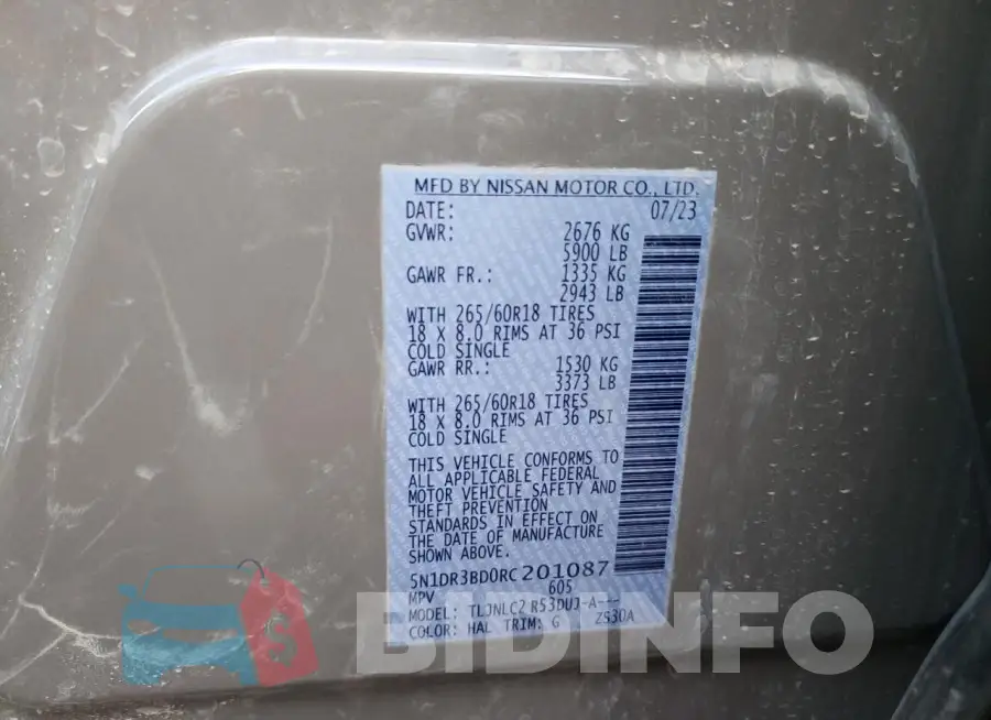 5N1DR3BD0RC201087 Photo# 13