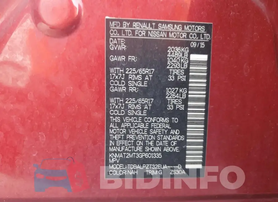 KNMAT2MT3GP601335 Photo# 12