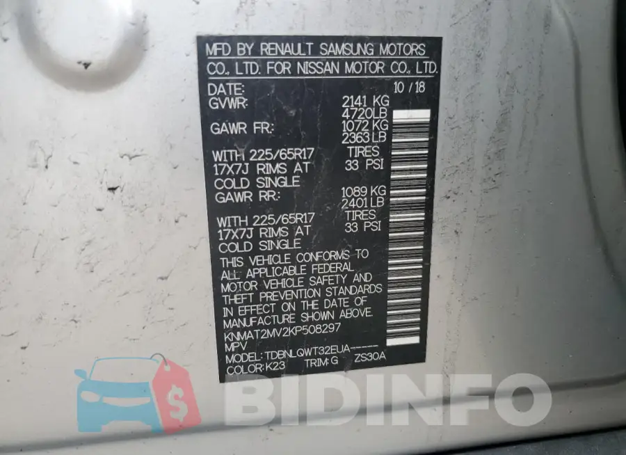 KNMAT2MV2KP508297 Photo# 12