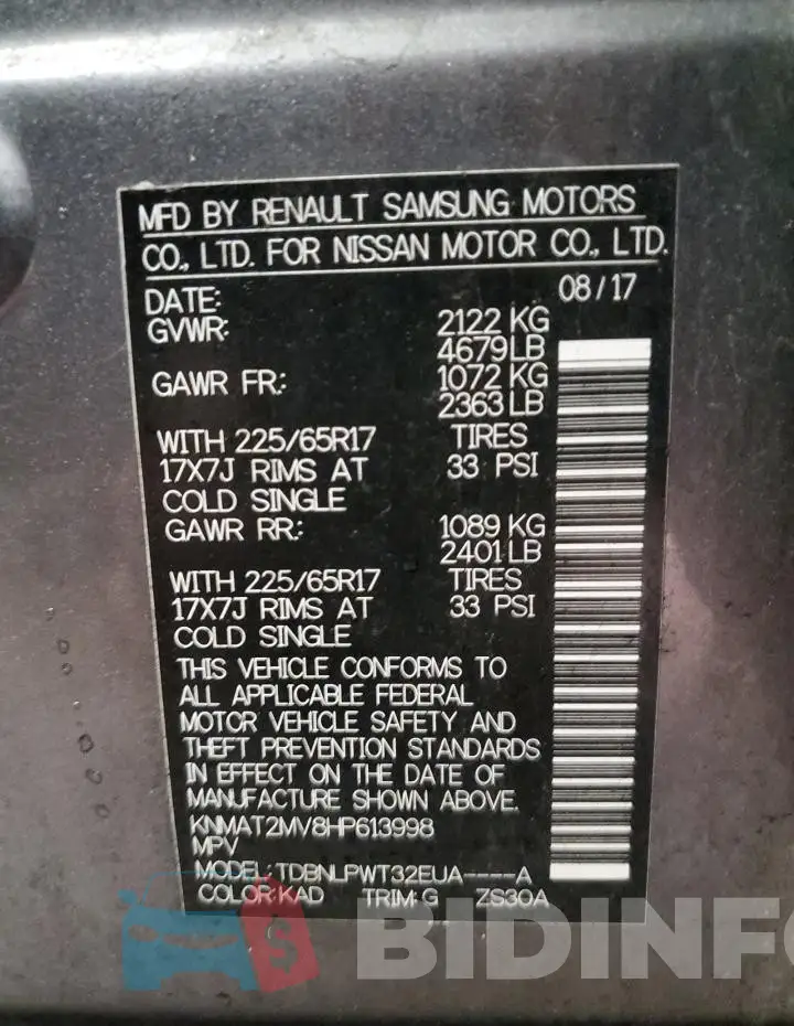 KNMAT2MV8HP613998 Photo# 13