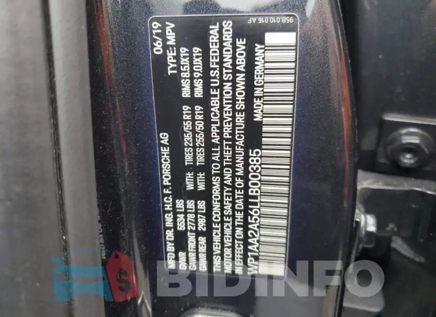 WP1AA2A56LLB00385 Photo# 12
