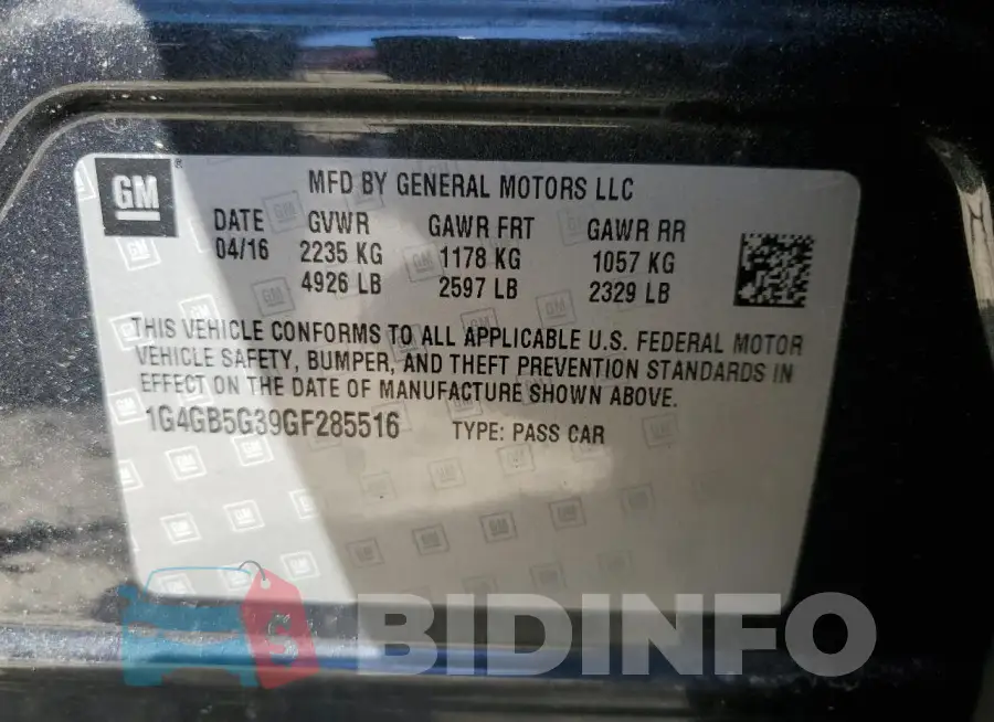 1G4GB5G39GF285516 Photo# 12