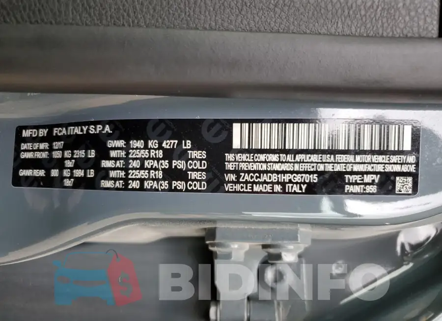 ZACCJADB1HPG67015 Photo# 13