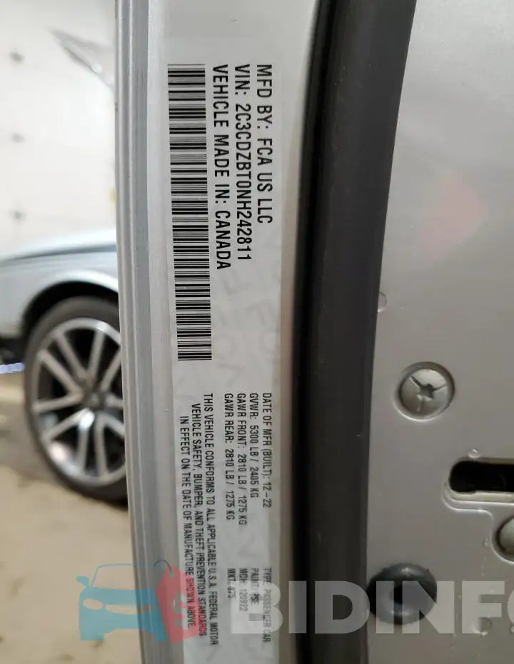 2C3CDZBT0NH242811 Photo# 12