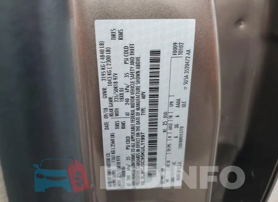 5LMCJ3C95KUL11997 Photo# 12
