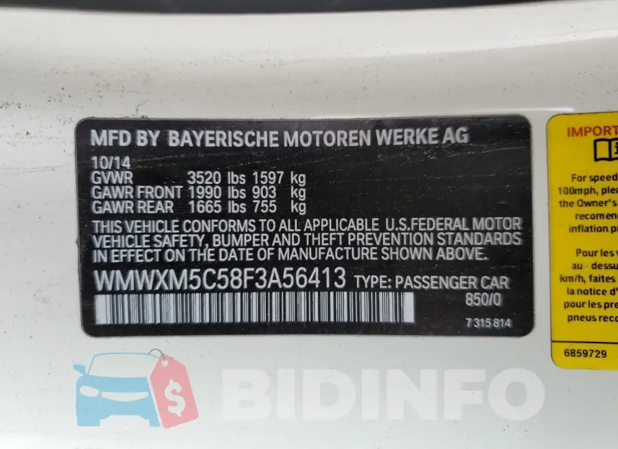 WMWXM5C58F3A56413 Photo# 12
