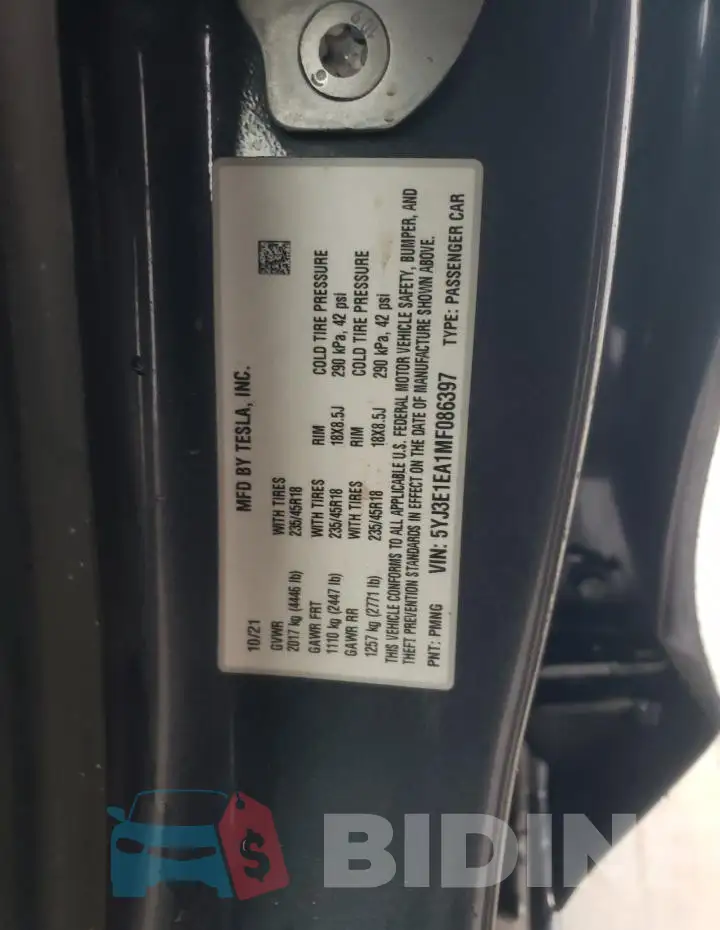 5YJ3E1EA1MF086397 Photo# 12
