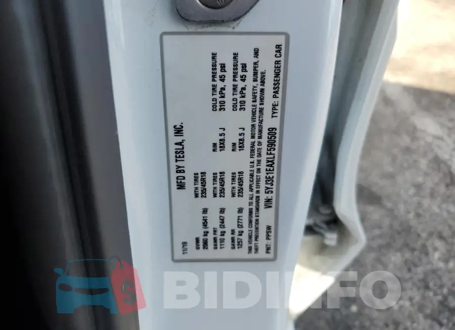 5YJ3E1EAXLF590509 Photo# 12