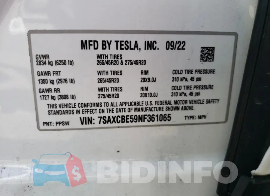 7SAXCBE59NF361065 Photo# 14