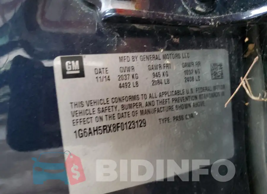 1G6AH5RX8F0123129 Photo# 12