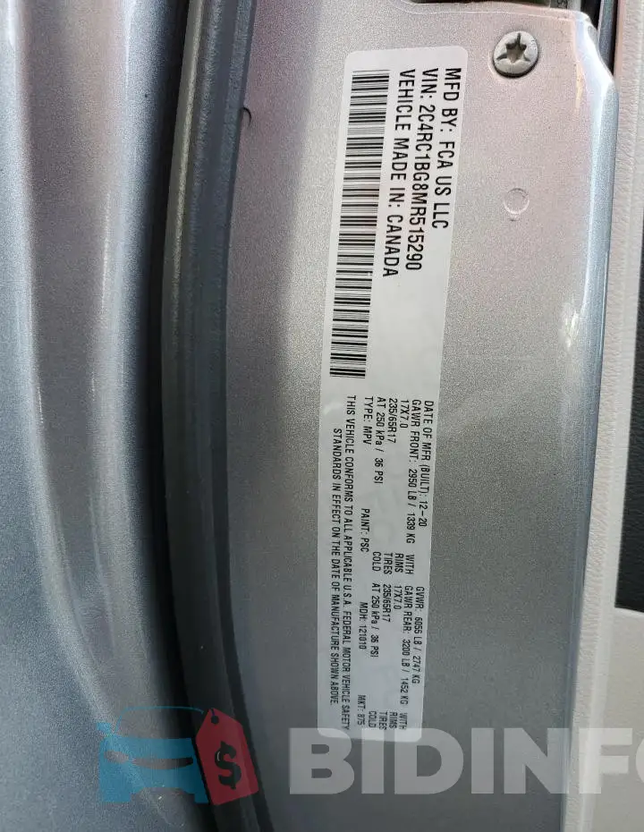 2C4RC1BG8MR515290 Photo# 14