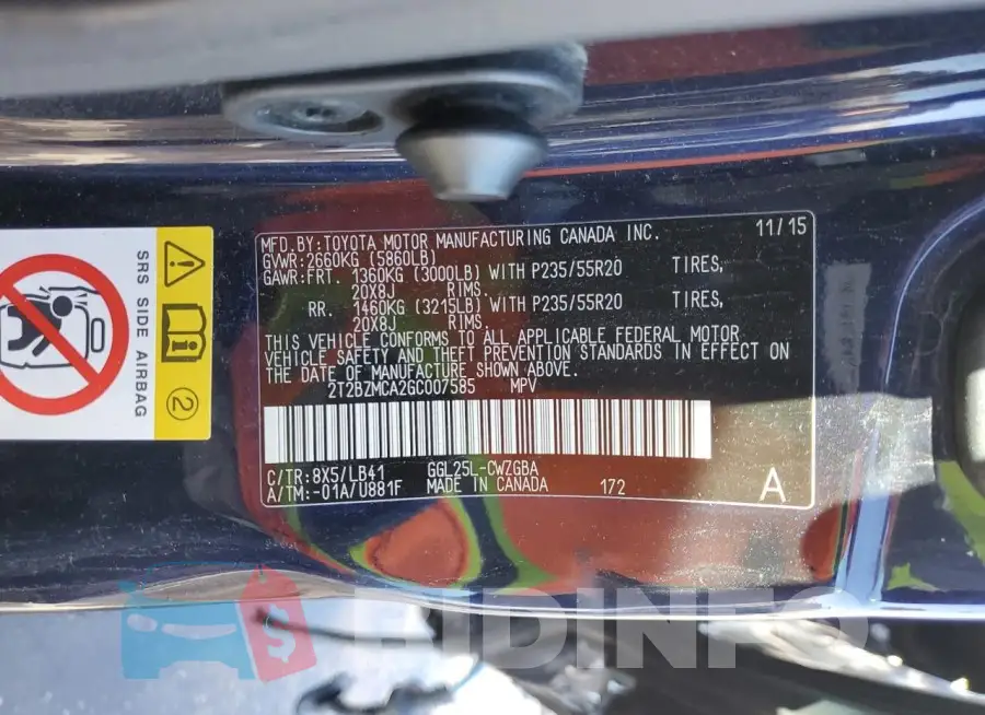 2T2BZMCA2GC007585 Photo# 13