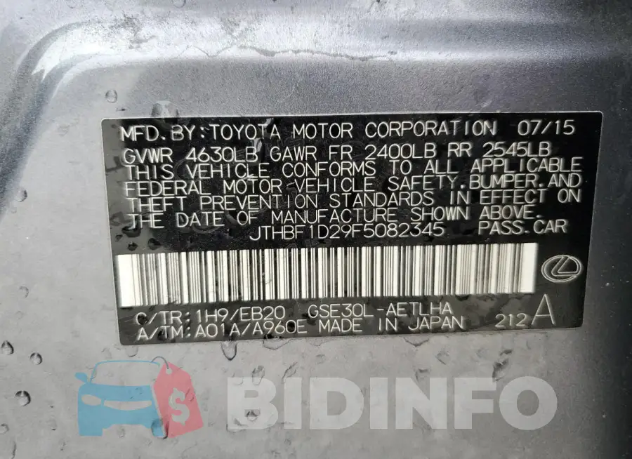 JTHBF1D29F5082345 Photo# 13