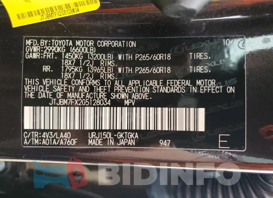 JTJBM7FX2G5128034 Photo# 14