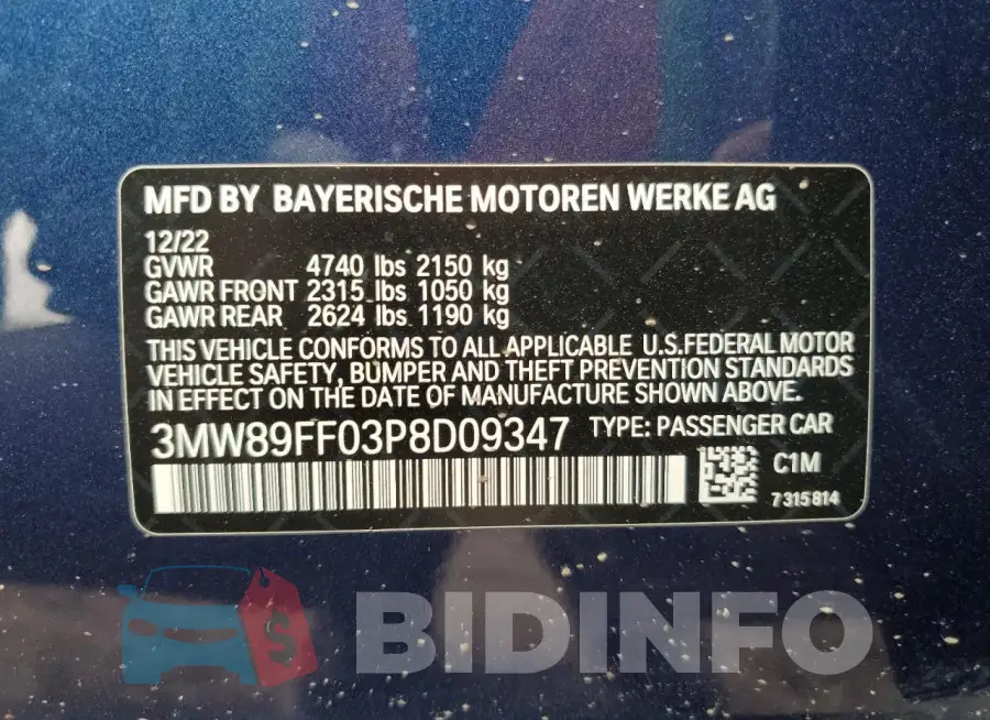 3MW89FF03P8D09347 Photo# 12