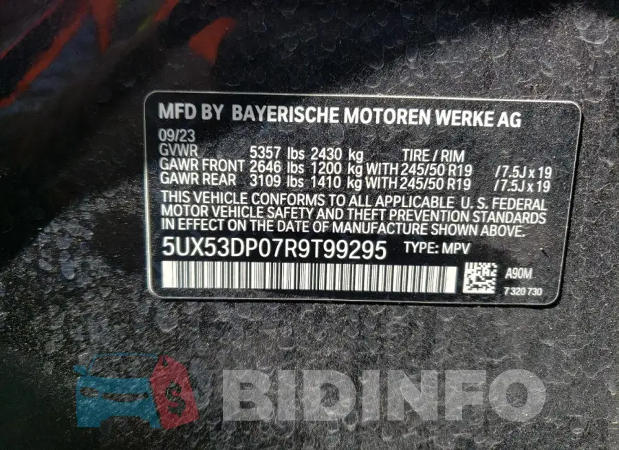 5UX53DP07R9T99295 Photo# 13