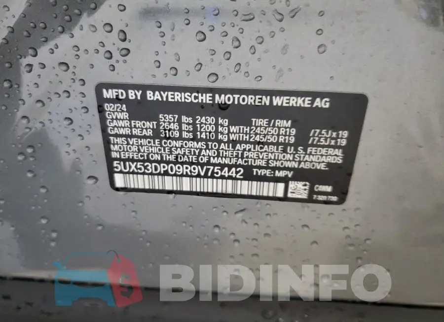 5UX53DP09R9V75442 Photo# 12