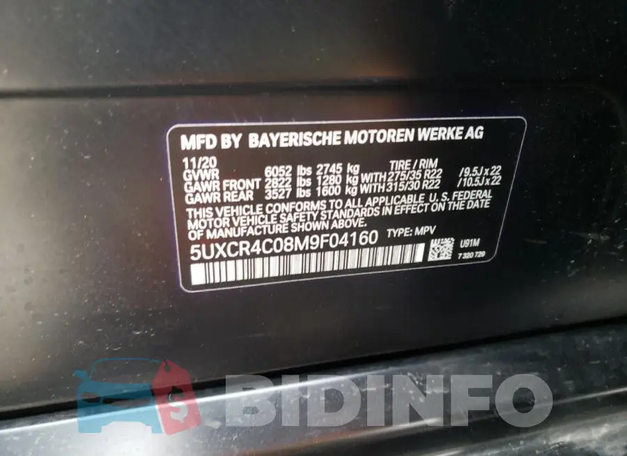 5UXCR4C08M9F04160 Photo# 13