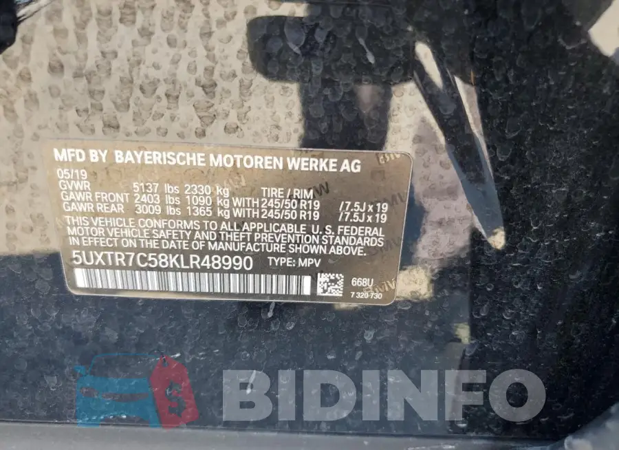 5UXTR7C58KLR48990 Photo# 13