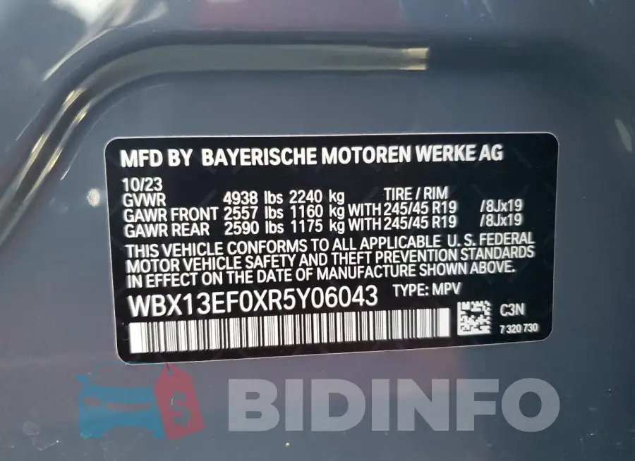 WBX13EF0XR5Y06043 Photo# 14
