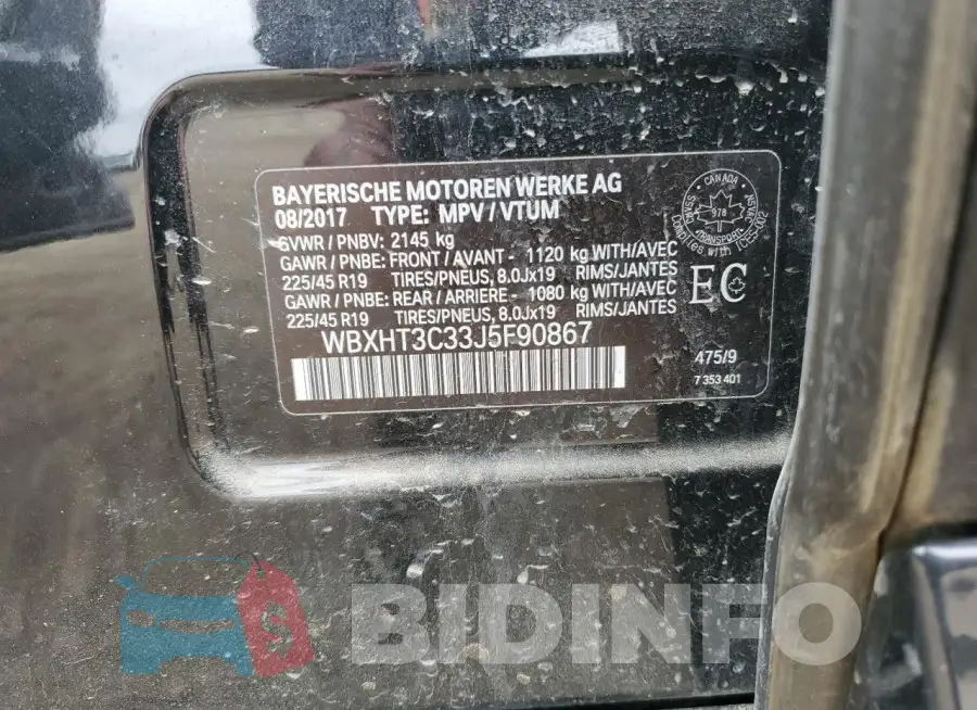 WBXHT3C33J5F90867 Photo# 13
