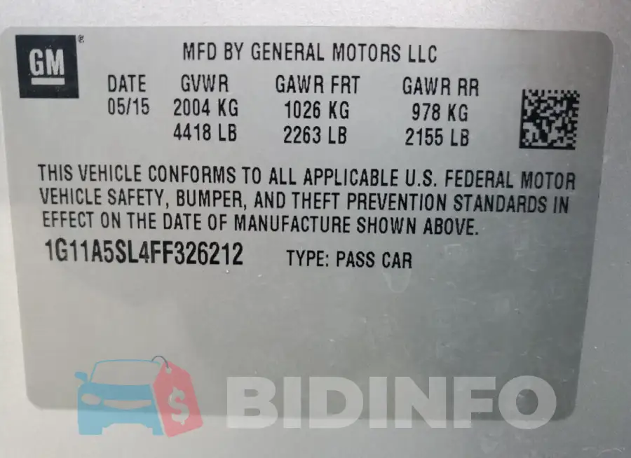 1G11A5SL4FF326212 Photo# 12