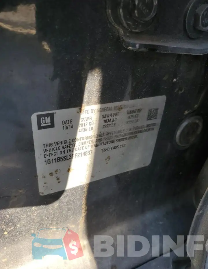 1G11B5SL3FF214837 Photo# 12