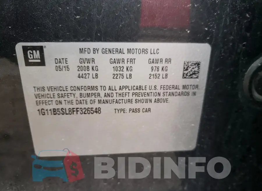 1G11B5SL8FF326548 Photo# 12