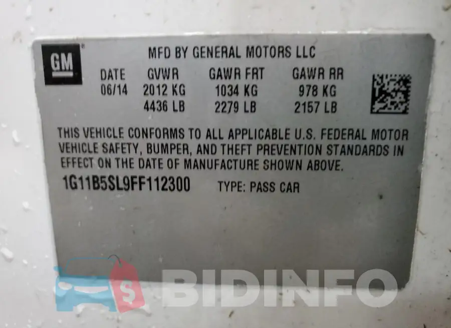 1G11B5SL9FF112300 Photo# 13