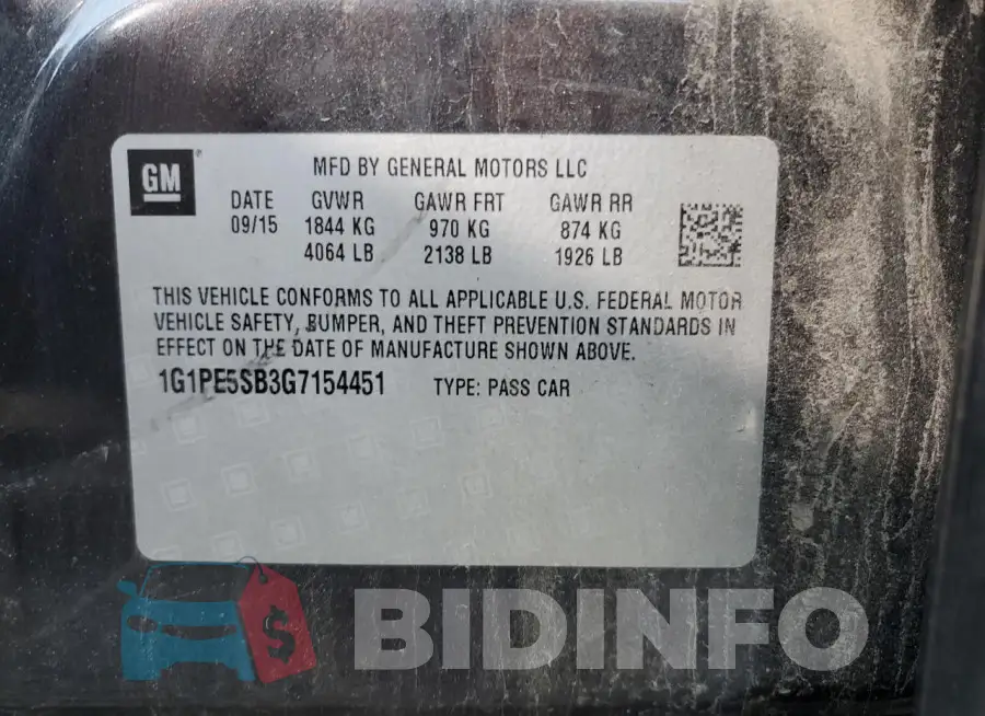 1G1PE5SB3G7154451 Photo# 12